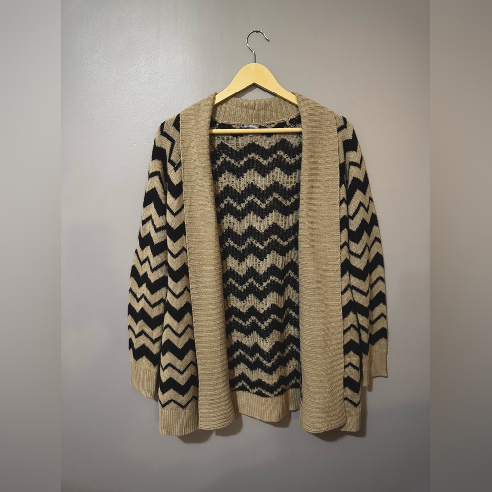 Black and Tan Charlotte Russe Bohemian Cardigan